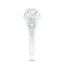 Certified 6 MM Lab Grown Diamond Vintage Inspired Engagement Ring Lab - ( EF-VS ) - Rosec Jewels