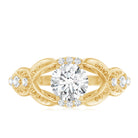 Certified 6 MM Lab Grown Diamond Vintage Inspired Engagement Ring Lab - ( EF-VS ) - Rosec Jewels