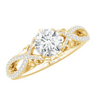 Certified 6 MM Lab Grown Diamond Crossover Engagement Ring Lab - ( EF-VS ) - Rosec Jewels