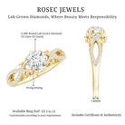 Certified 6 MM Lab Grown Diamond Crossover Engagement Ring Lab - ( EF-VS ) - Rosec Jewels