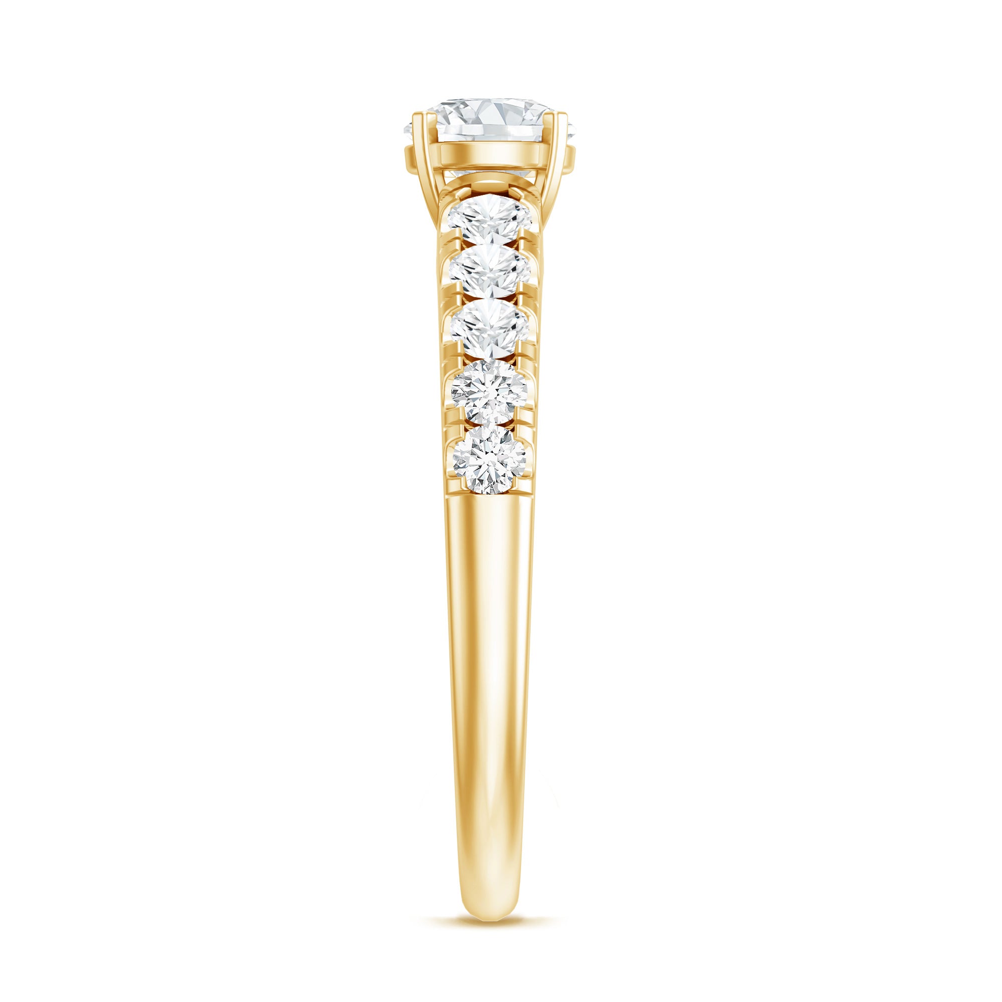 Rosec Jewels-Lab Grown Diamond Classic Engagement Ring With Side Stones