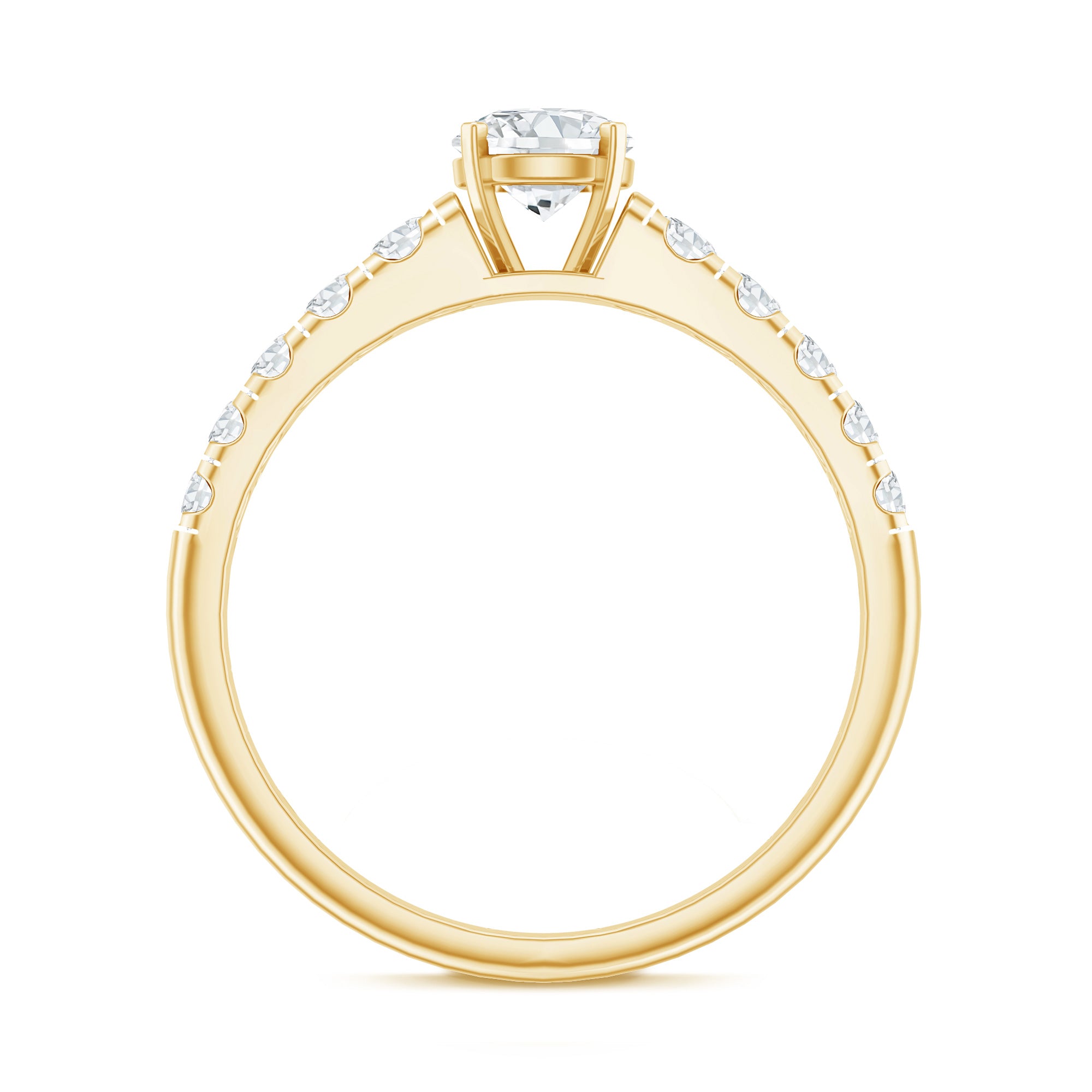 Rosec Jewels-Lab Grown Diamond Classic Engagement Ring With Side Stones