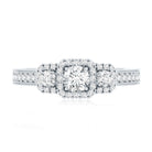 Certified Lab Grown Diamond Three Stone Engagement Ring Lab - ( EF-VS ) - Rosec Jewels