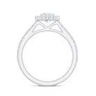 Rosec Jewels-Lab Grown Diamond Halo Engagement Ring With Side Stones