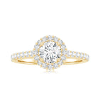 Rosec Jewels-Lab Grown Diamond Halo Engagement Ring With Side Stones