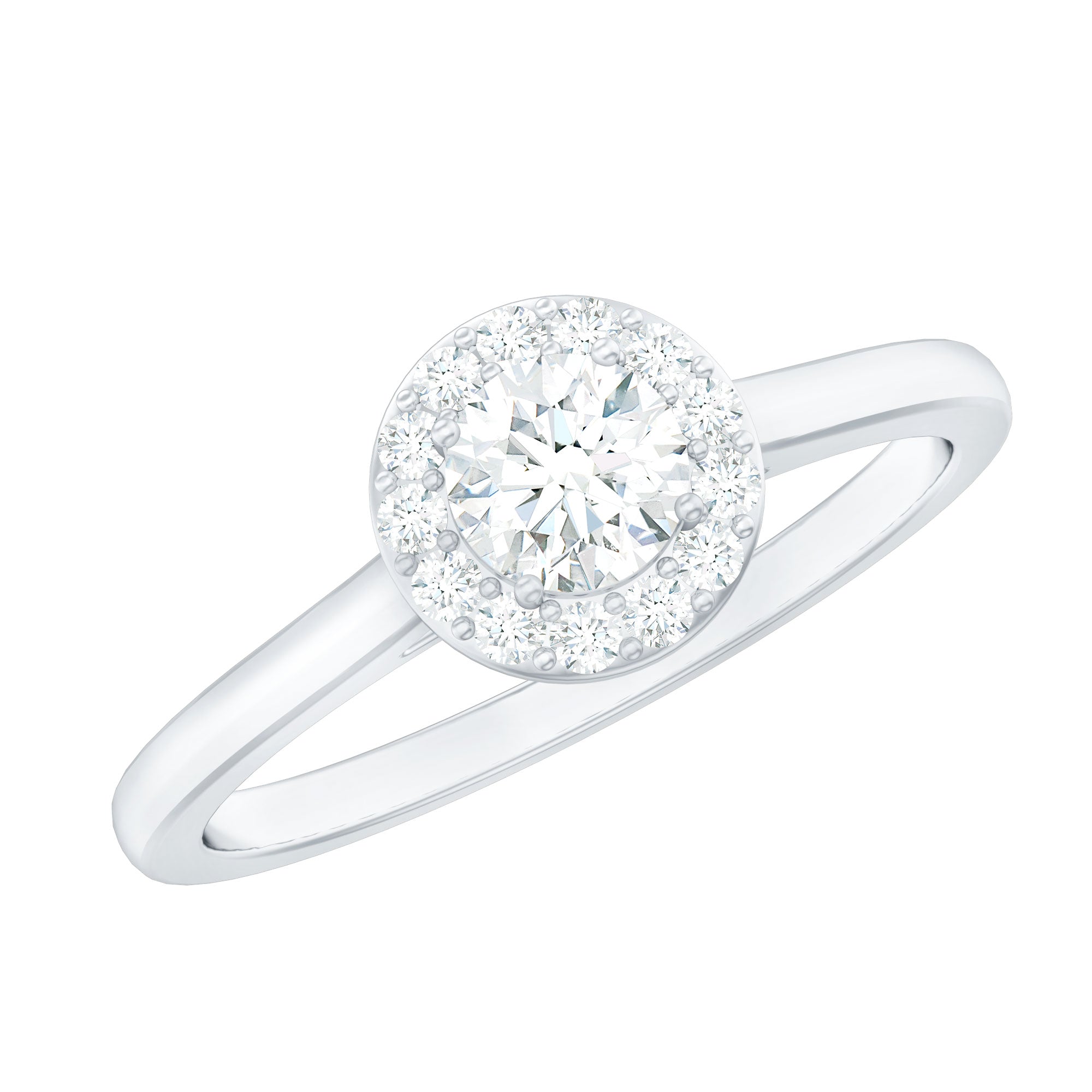 Certified Lab Grown Diamond Halo Promise Engagement Ring