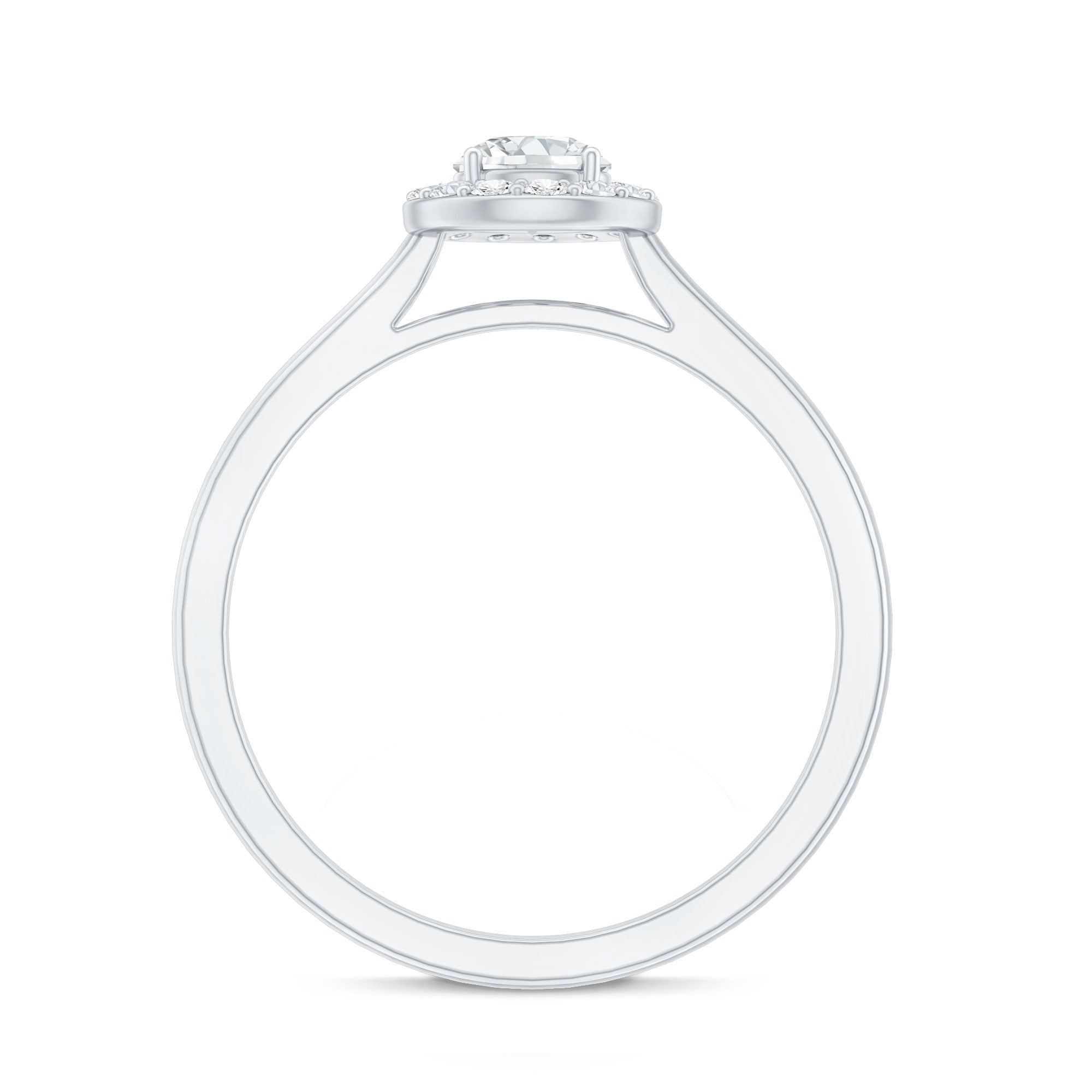 Certified Lab Grown Diamond Halo Promise Engagement Ring Lab - ( EF-VS ) - Rosec Jewels