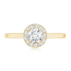 Certified Lab Grown Diamond Halo Promise Engagement Ring Lab - ( EF-VS ) - Rosec Jewels