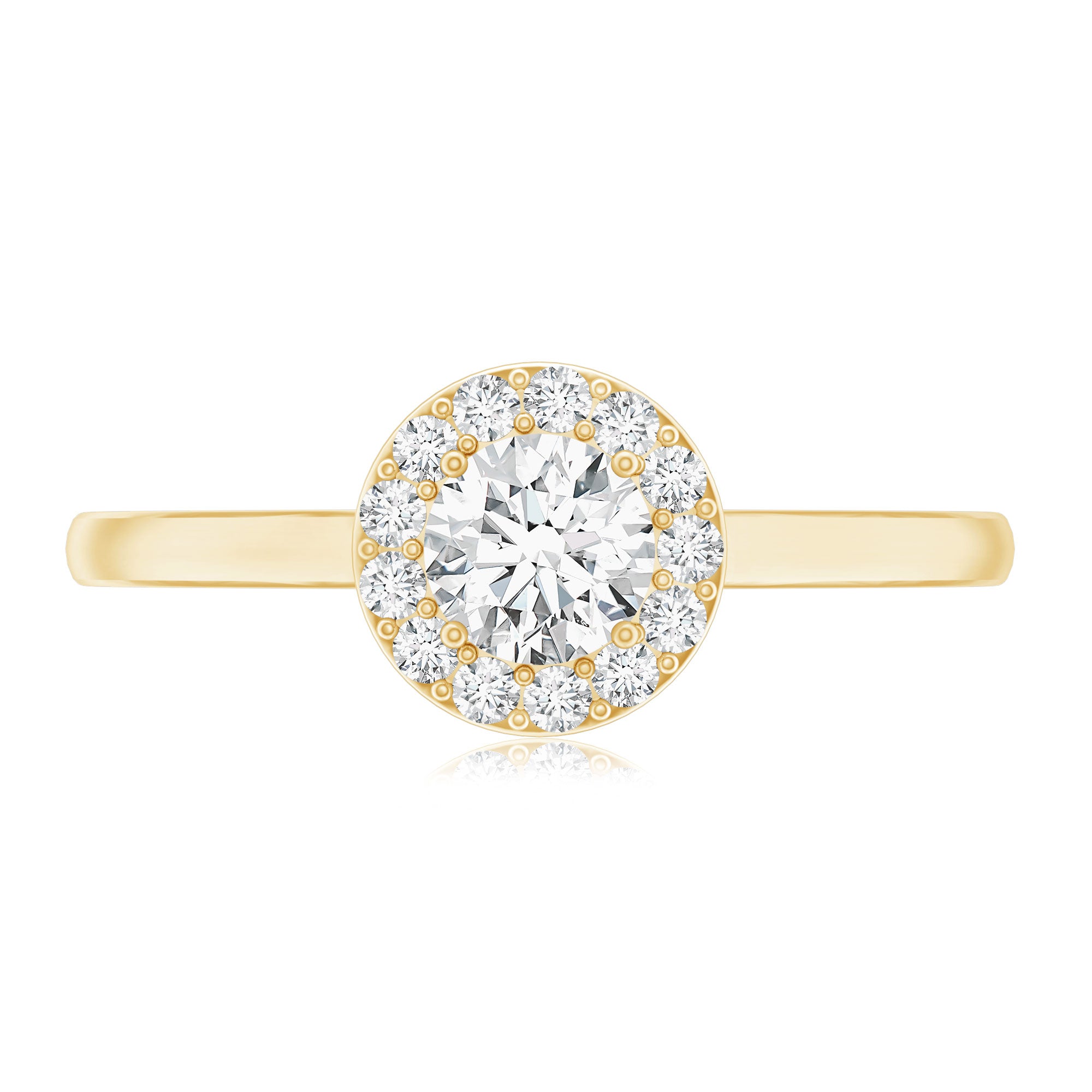 Certified Lab Grown Diamond Halo Promise Engagement Ring Lab - ( EF-VS ) - Rosec Jewels