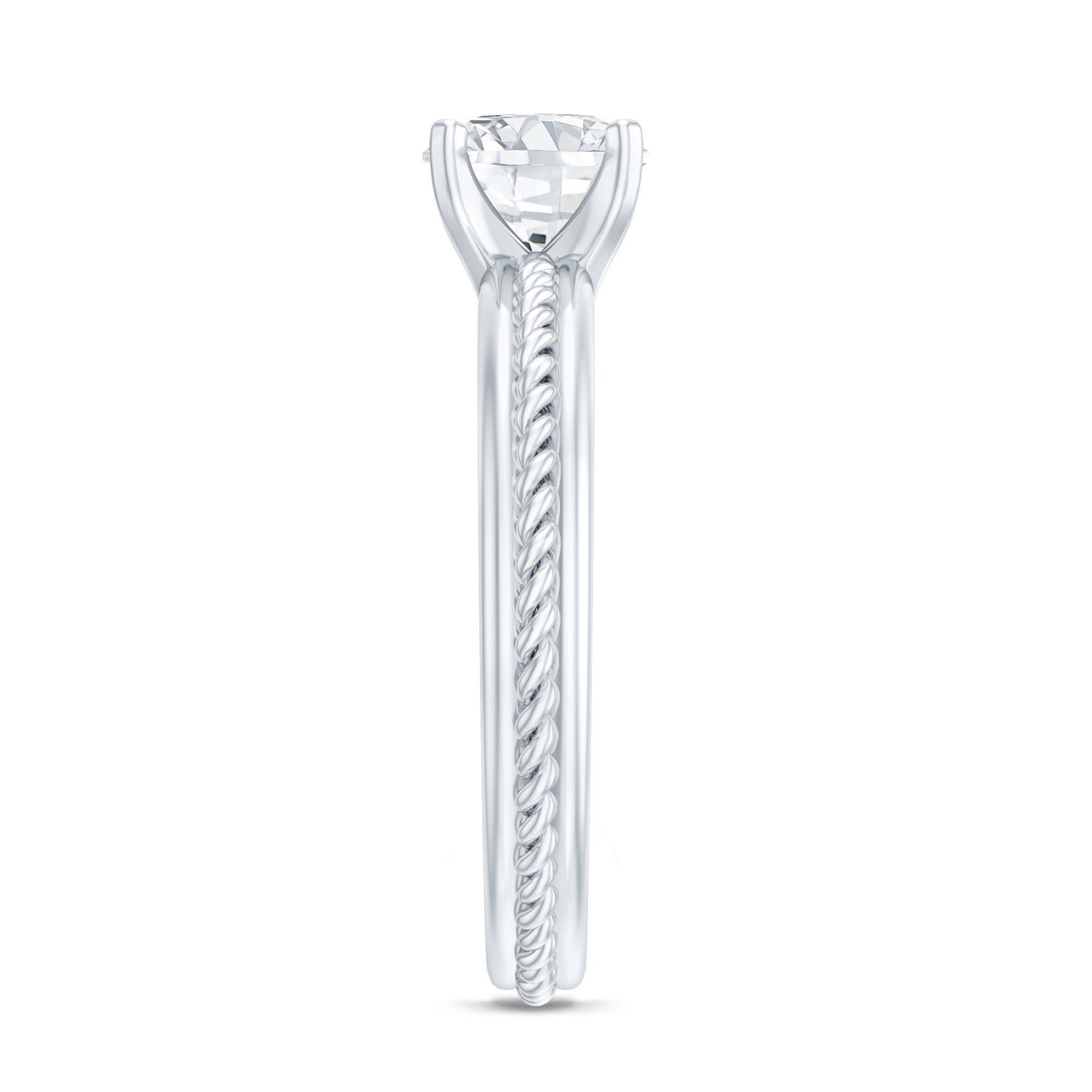 Rosec Jewels-Certified Lab Grown Diamond 5 MM Round Solitaire Promise Ring