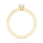 5 MM Lab Grown Diamond Simple Engagement Ring with Side Stones Lab - ( EF-VS ) - Rosec Jewels