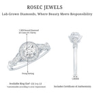 Certified 5 MM Lab Grown Diamond Halo Engagement Ring With Side Stones Lab - ( EF-VS ) - Rosec Jewels
