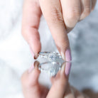 Certified 5 MM Lab Grown Diamond Halo Engagement Ring With Side Stones Lab - ( EF-VS ) - Rosec Jewels