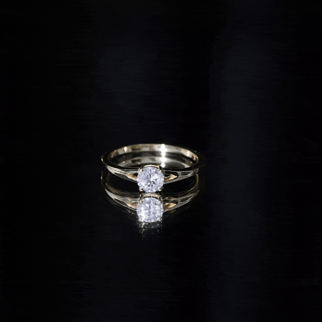 Rosec Jewels-Lab Grown Diamond 5 MM Solitaire Promise Ring With Split Shank