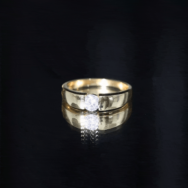 Rosec Jewels-Lab Grown Diamond 5 MM Solitaire Band Ring