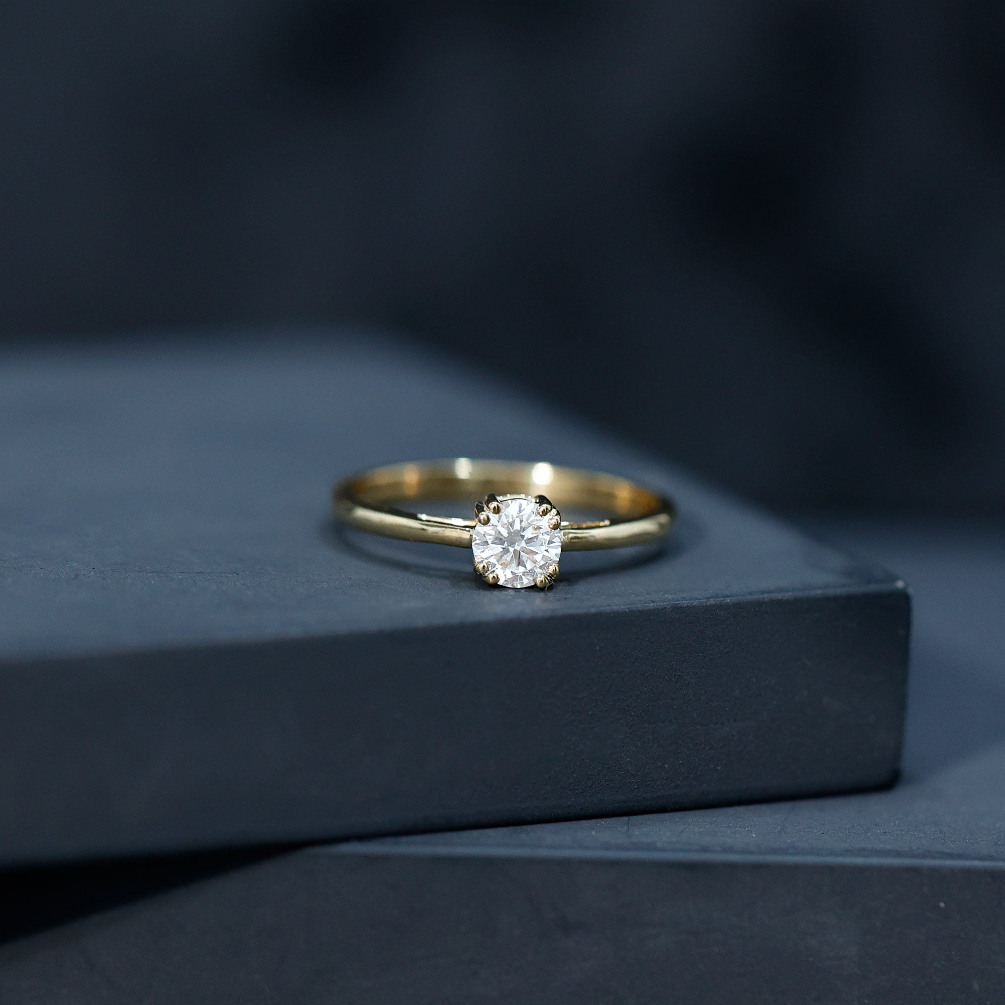 Certified 5 MM Lab Grown Diamond Solitaire Promise Ring Lab - ( EF-VS ) - Rosec Jewels