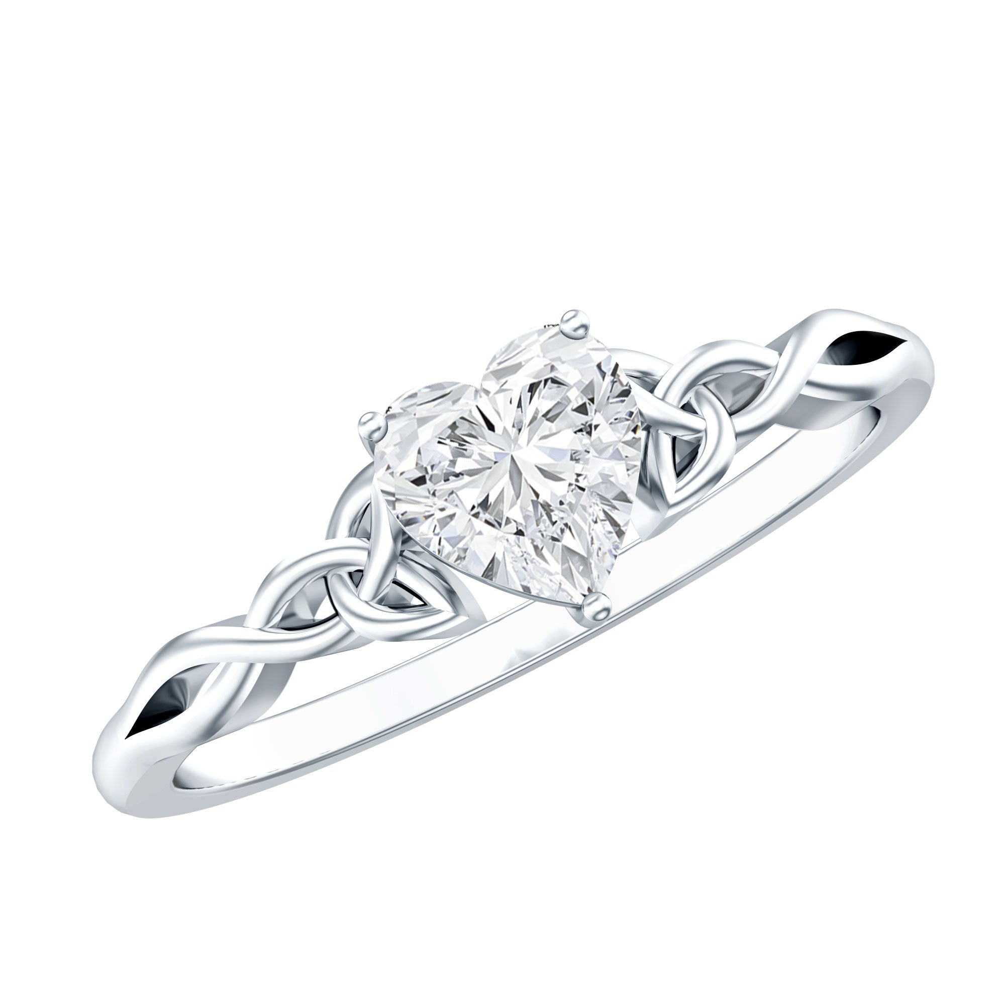 Certified Lab Grown Diamond 5 MM Heart Promise Ring Lab - ( EF-VS ) - Rosec Jewels