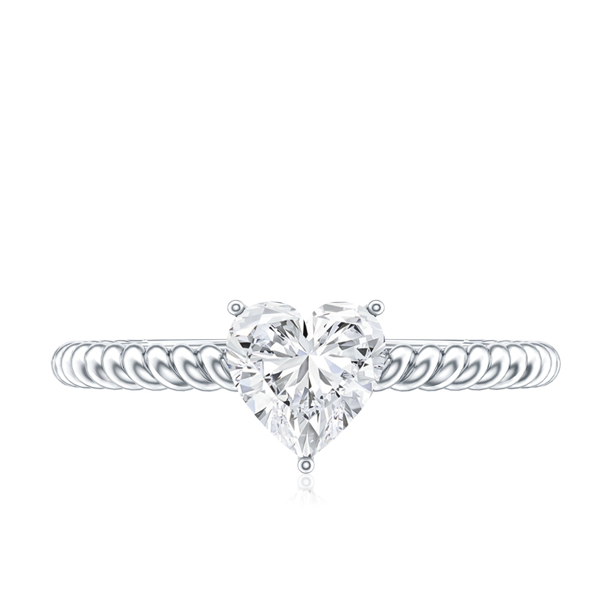 Certified 5 MM Heart Lab Grown Diamond Solitaire Promise Ring Lab - ( EF-VS ) - Rosec Jewels