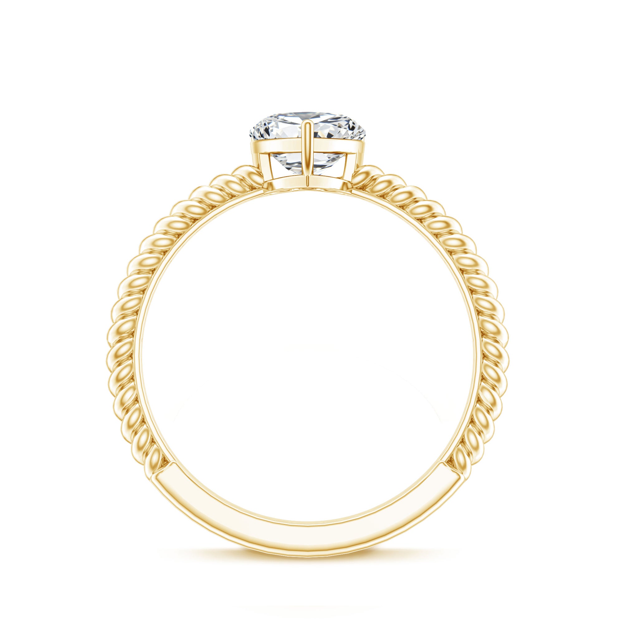 Certified 5 MM Heart Lab Grown Diamond Solitaire Promise Ring Lab - ( EF-VS ) - Rosec Jewels