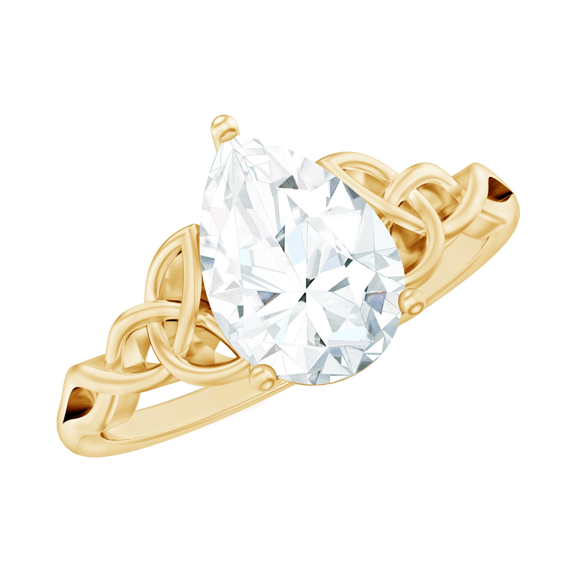 Lab Grown Diamond 5X7 MM Teardrop Solitaire Engagement Ring Lab - ( EF-VS ) - Rosec Jewels