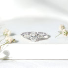 Lab Grown Diamond Past Present Future Engagement Ring For Women Lab - ( EF-VS ) - Rosec Jewels
