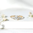Lab Grown Diamond Past Present Future Engagement Ring For Women Lab - ( EF-VS ) - Rosec Jewels