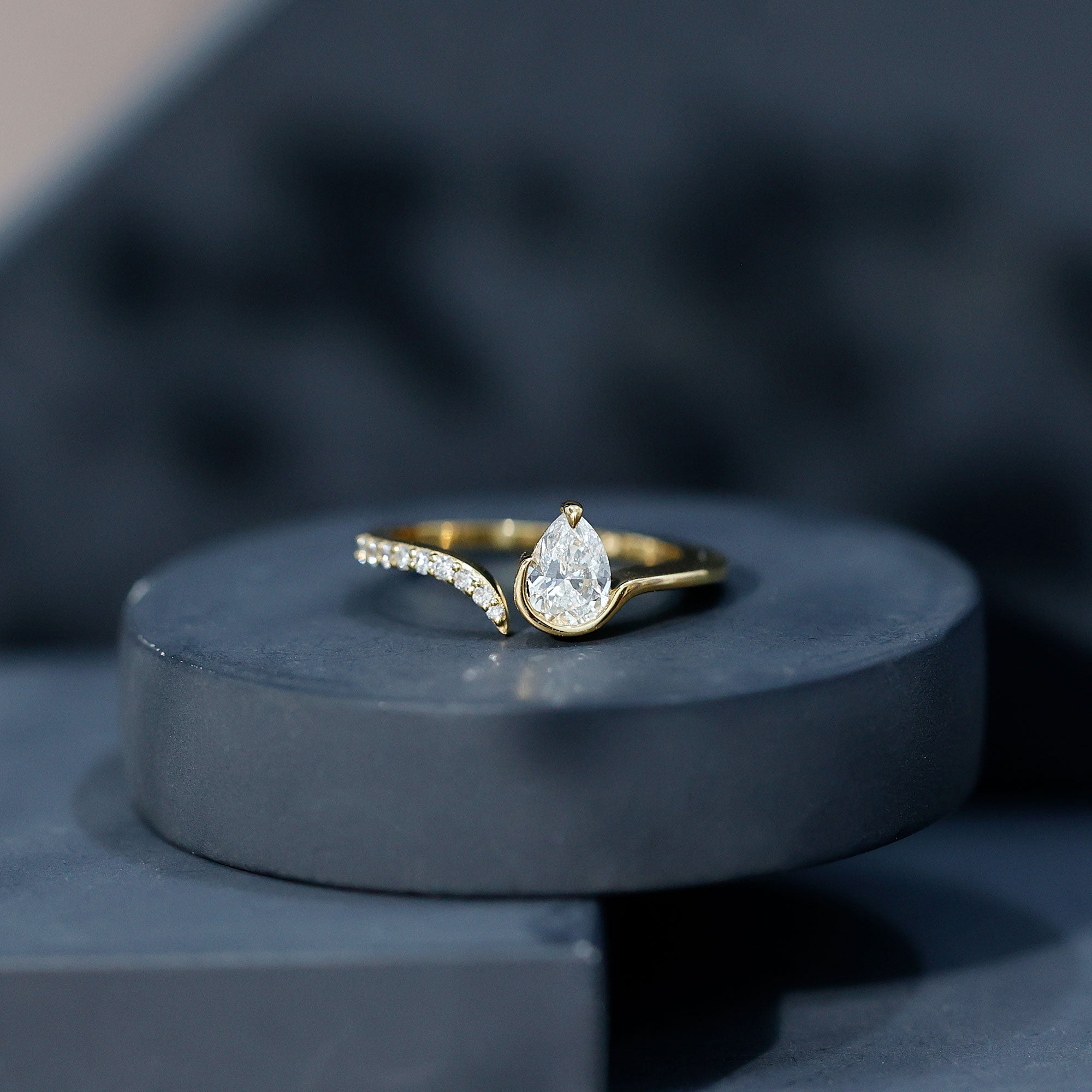 Certified Lab Grown Diamond Designer Promise Ring Lab - ( EF-VS ) - Rosec Jewels