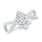 Lab Grown Diamond Teardrop Designer Engagement Ring Lab - ( EF-VS ) - Rosec Jewels