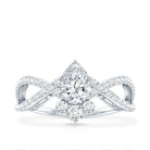 Lab Grown Diamond Teardrop Designer Engagement Ring Lab - ( EF-VS ) - Rosec Jewels