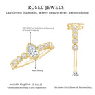 Lab Grown Diamond 5X7 MM Pear Shaped Engagement Ring With Side Stones Lab - ( EF-VS ) - Rosec Jewels