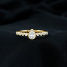 Lab Grown Diamond 5X7 MM Pear Shaped Engagement Ring With Side Stones Lab - ( EF-VS ) - Rosec Jewels