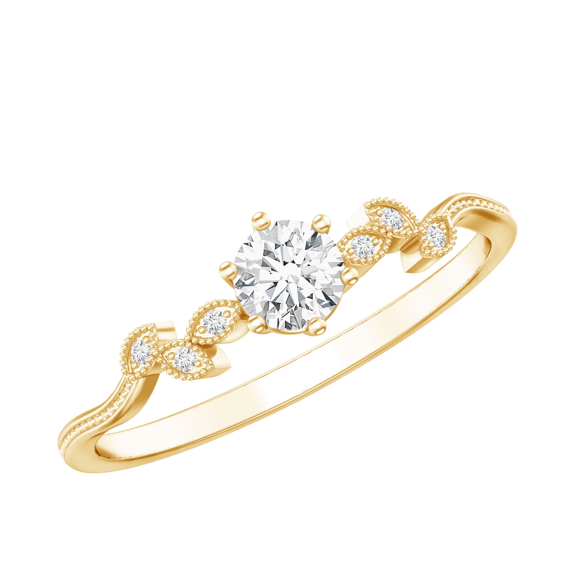 Certified Lab Grown Diamond Minimalist Promise Ring Lab - ( EF-VS ) - Rosec Jewels