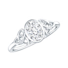 5X7 MM Oval Lab Grown Diamond Celtic Knot Engagement Ring Lab - ( EF-VS ) - Rosec Jewels