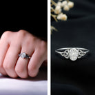 5X7 MM Oval Lab Grown Diamond Celtic Knot Engagement Ring Lab - ( EF-VS ) - Rosec Jewels