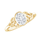 5X7 MM Oval Lab Grown Diamond Celtic Knot Engagement Ring Lab - ( EF-VS ) - Rosec Jewels