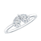 Certified Lab Grown Diamond 2 Stone Promise Ring Lab - ( EF-VS ) - Rosec Jewels