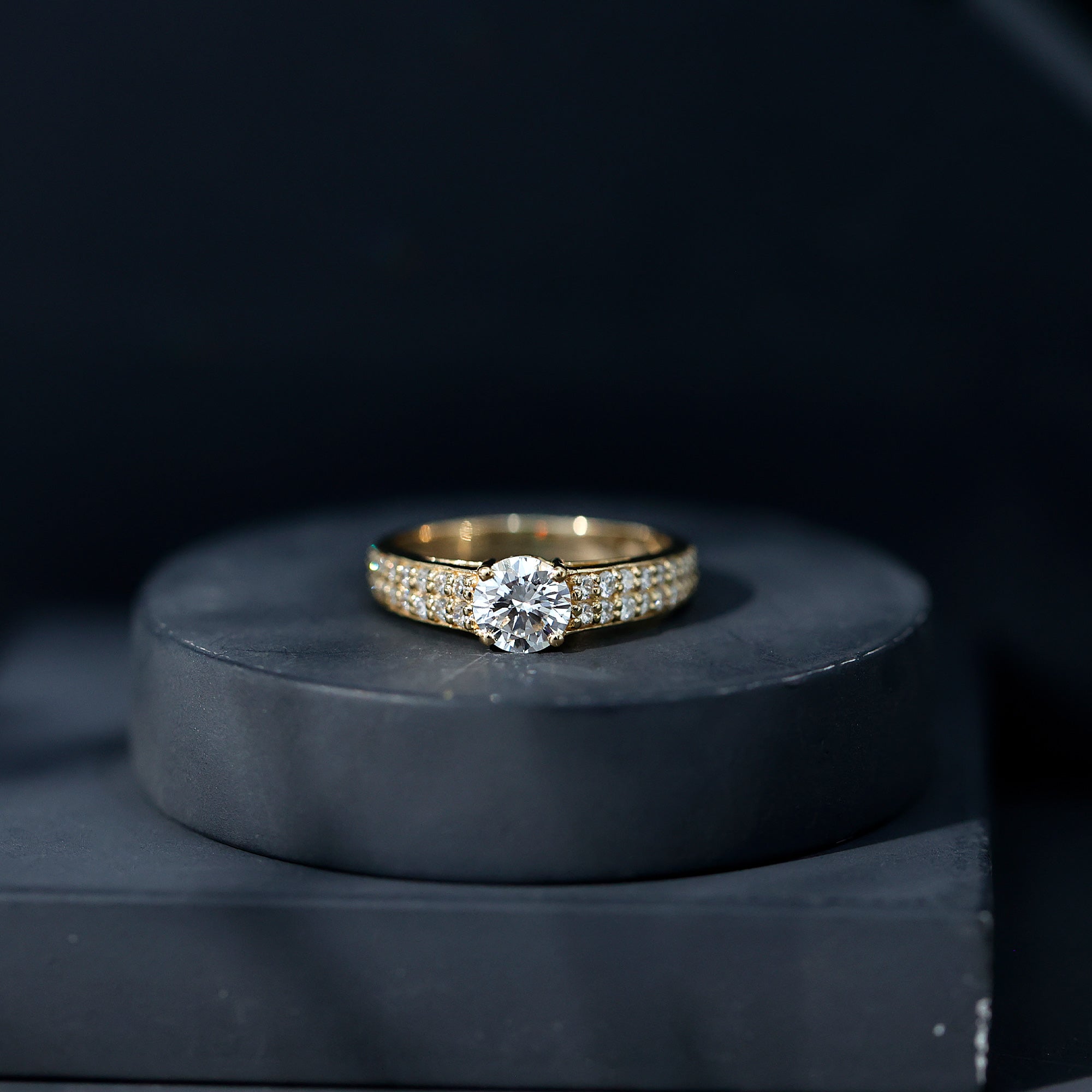 Rosec Jewels-Certified Lab Grown Diamond 1Ct Engagement Ring With Side Stones