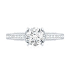 Certified Lab Grown Diamond 6 MM Round Engagement Ring With Side Stones Lab - ( EF-VS ) - Rosec Jewels