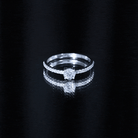 Certified 5 MM Lab Grown Diamond Engagement Ring With Side Stones Lab - ( EF-VS ) - Rosec Jewels