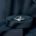 Certified 5 MM Lab Grown Diamond Engagement Ring With Side Stones Lab - ( EF-VS ) - Rosec Jewels