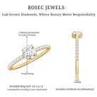 Certified 5 MM Lab Grown Diamond Engagement Ring With Side Stones Lab - ( EF-VS ) - Rosec Jewels