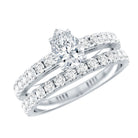 Certified Lab Grown Diamond Engagement Ring With Wedding Band Lab - ( EF-VS ) - Rosec Jewels