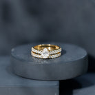 Certified Lab Grown Diamond Engagement Ring With Wedding Band Lab - ( EF-VS ) - Rosec Jewels