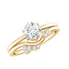 Certified 6 MM Lab Grown Diamond Designer Bridal Ring Set Lab - ( EF-VS ) - Rosec Jewels