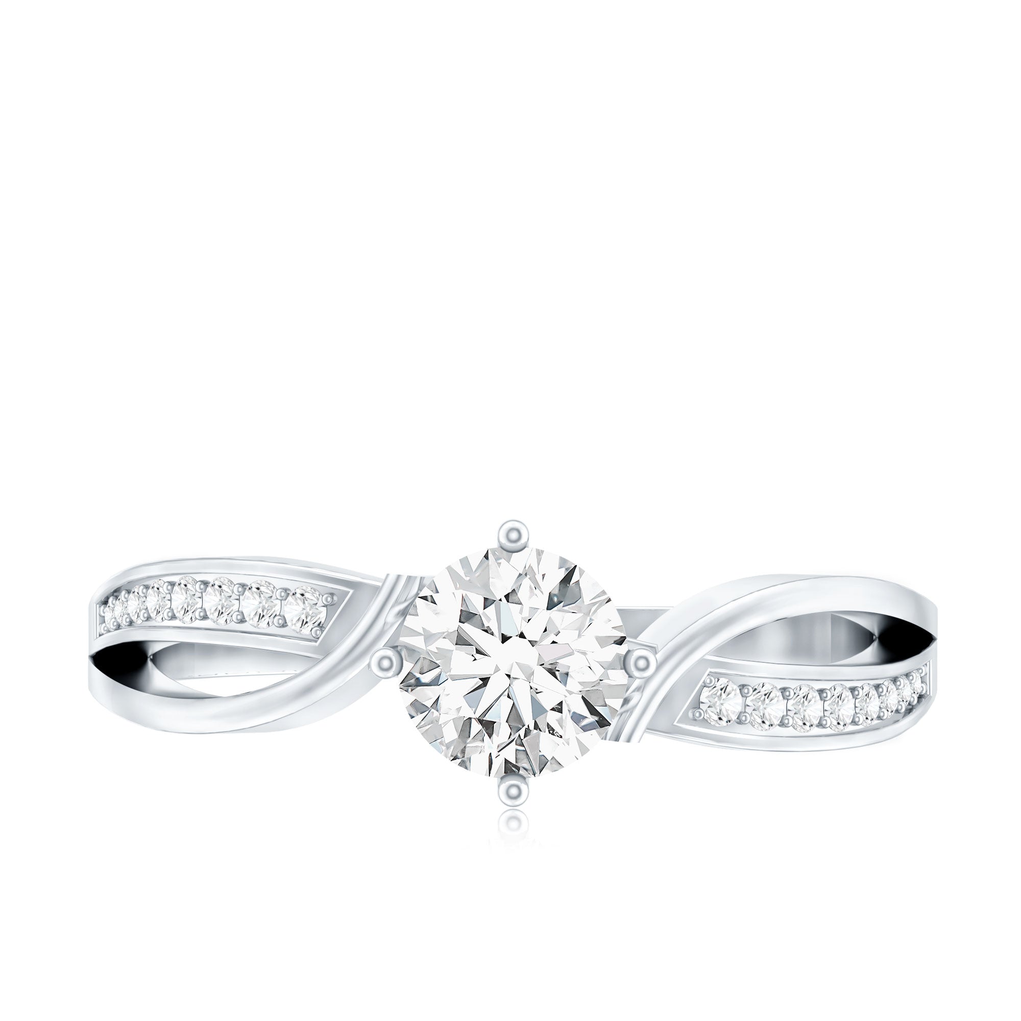 Certified Lab Grown Diamond 5 MM Infinity Engagement Ring Lab - ( EF-VS ) - Rosec Jewels