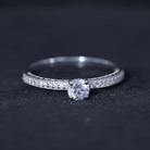 5MM Lab Grown Diamond Engagement Ring With Side Stones Lab - ( EF-VS ) - Rosec Jewels