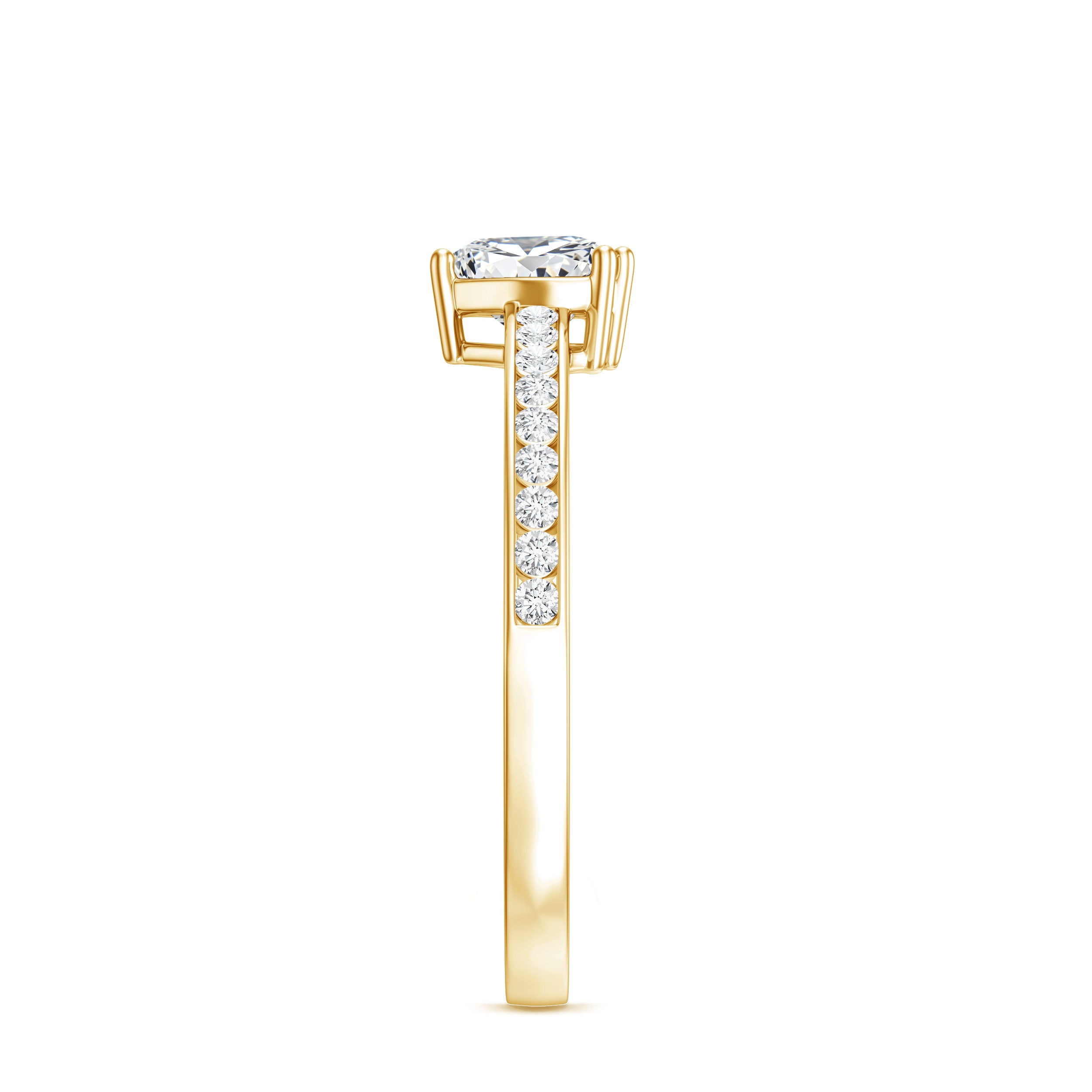 Rosec Jewels-Lab Grown Diamond 5 MM Heart Engagement Ring With Side Stones