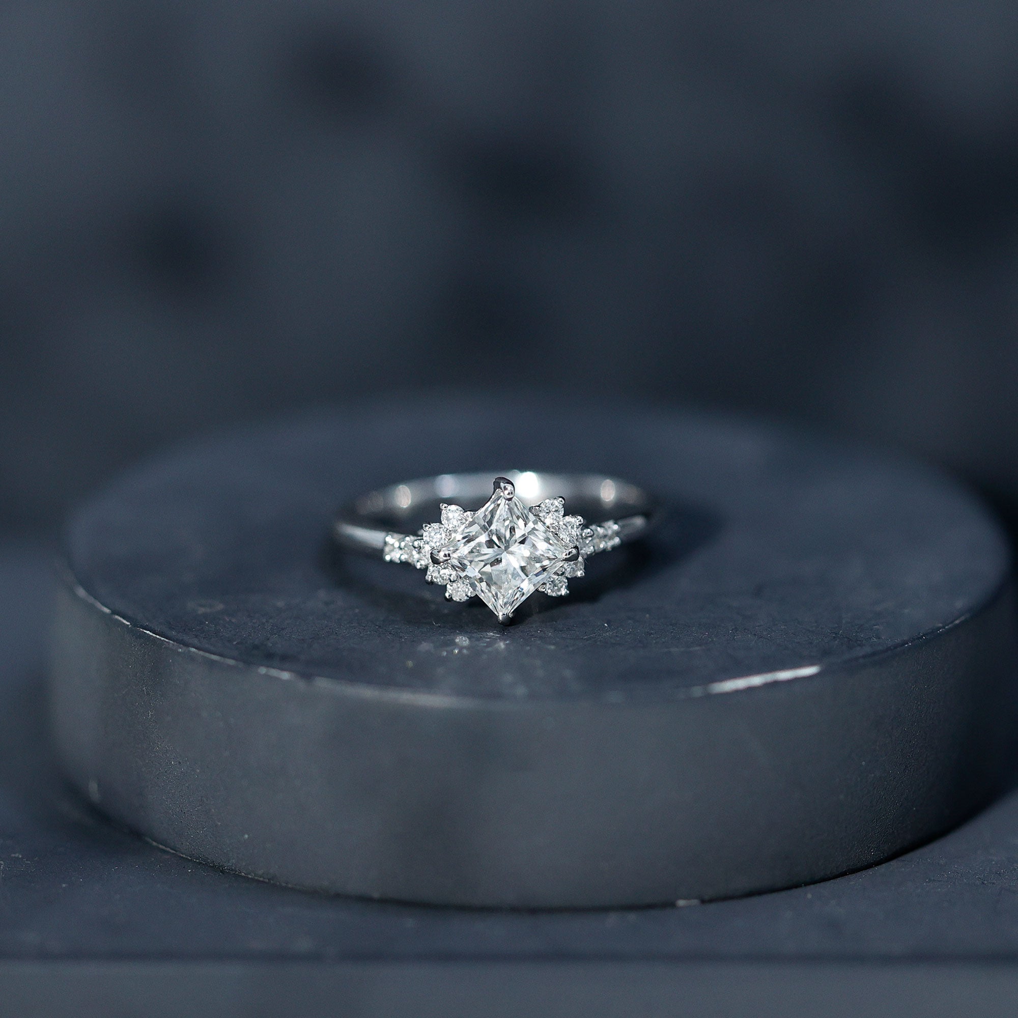 Certified 5 MM Lab Grown Diamond Princess Cut Engagement Ring Lab - ( EF-VS ) - Rosec Jewels