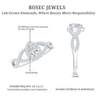 Lab Grown Diamond Teardrop Halo Engagement Ring For Women Lab - ( EF-VS ) - Rosec Jewels