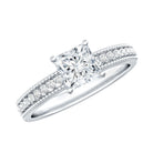 Certified Lab Grown Diamond 5 MM Princess Cut Engagement Ring For Women Lab - ( EF-VS ) - Rosec Jewels